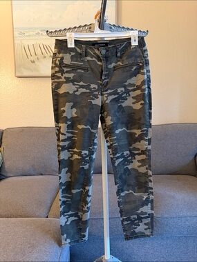 Ashley Mason Olive and Tan Camo Skinny Pants